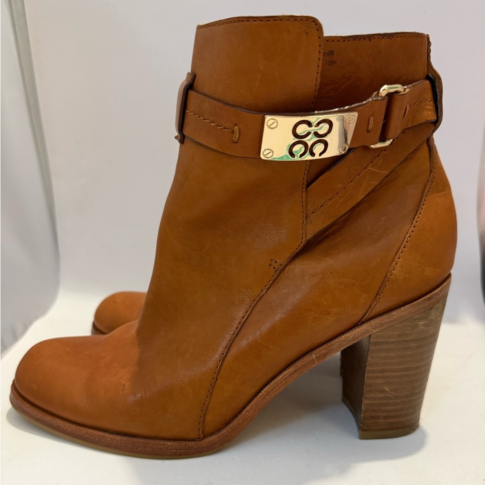 Coach Kasandra Brown Leather Ankle Booties sz 8 - Picture 4 of 10